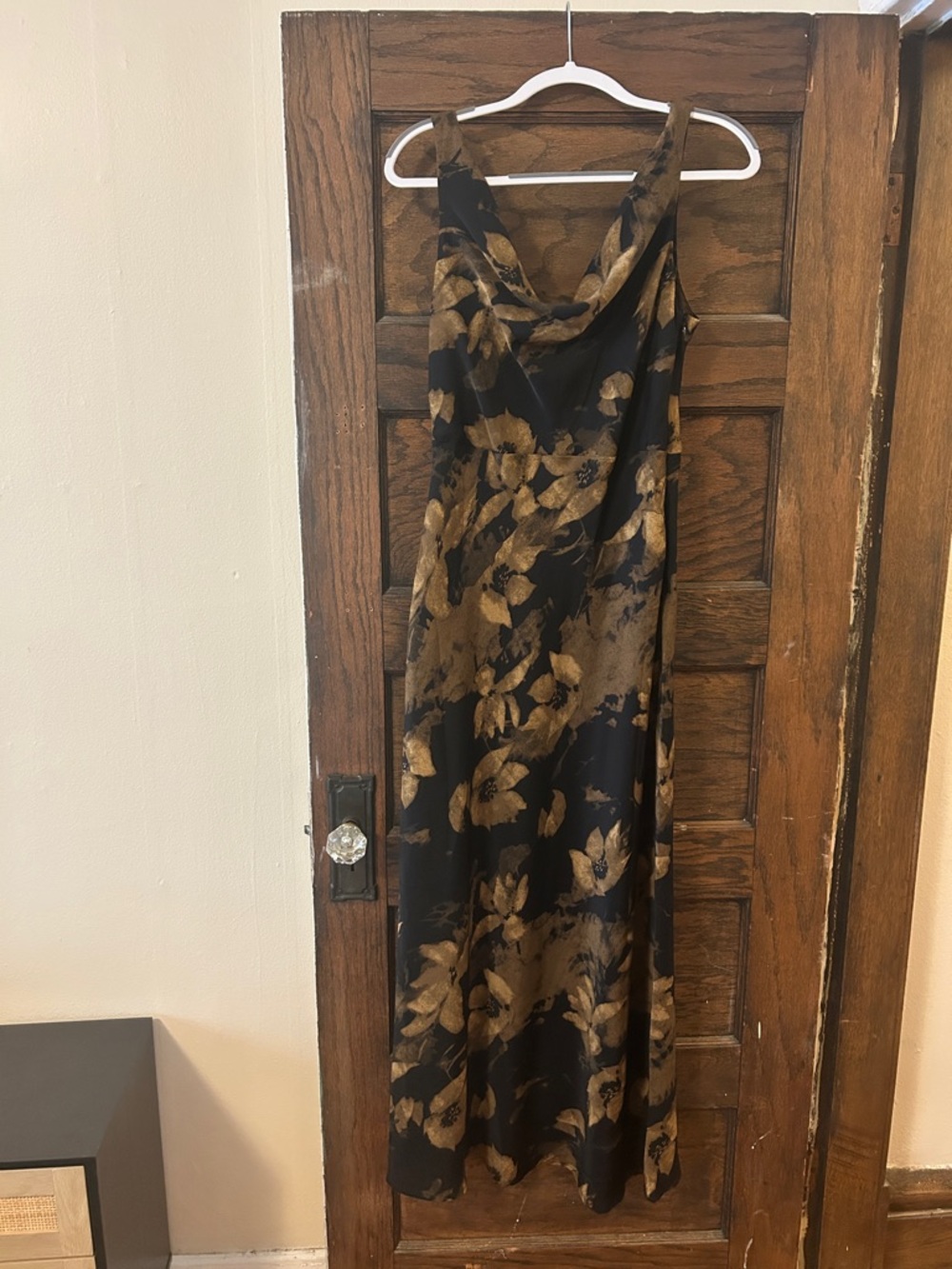 Showpo Black and Brown Floral Slip Dress